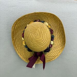 NWT Vintage Toucan Collection NY Womens Flowers Ribbon Boho Straw Hat